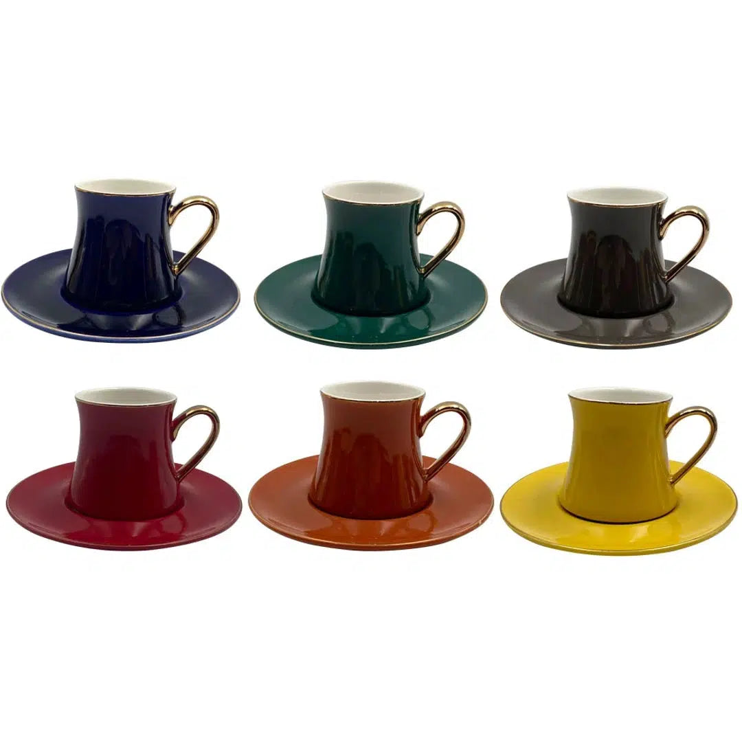 Jogo 6 Xícaras c/ Pires Bone China Galet 200ml - L'Hermitage