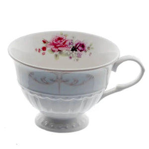 Jogo 6 Xícaras de Chá com Pires New Bone China Mon Cheri 220ml L'Hermitage