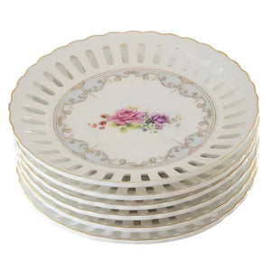 Jogo 6 Xícaras de Chá com Pires New Bone China Mon Cheri 220ml L'Hermitage