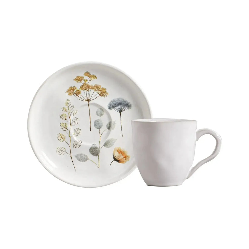 Jogo 6 Xícaras de Chá com Pires Stoneware Bio Bella 170ml Porto Brasil