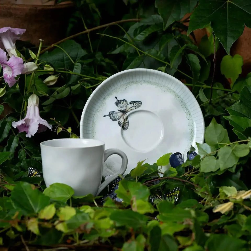 Jogo 6 Xícaras de Chá com Pires Stoneware Bio Refúgio 210ml Porto Brasil