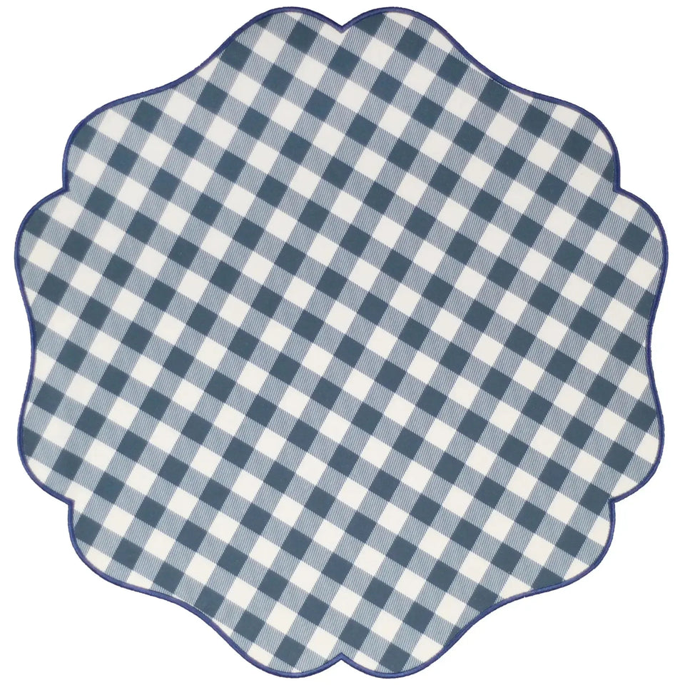 Jogo Americano 100% Algodão 42cm Xadrez Azul