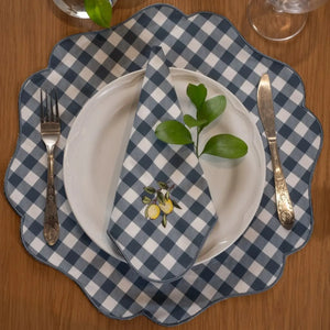 Jogo Americano 100% Algodão 42cm Xadrez Azul