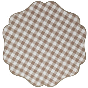 Jogo Americano 100% Algodão 42cm Xadrez Bege