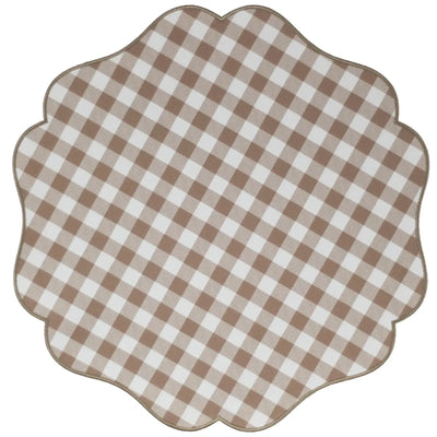 Jogo Americano 100% Algodão 42cm Xadrez Bege