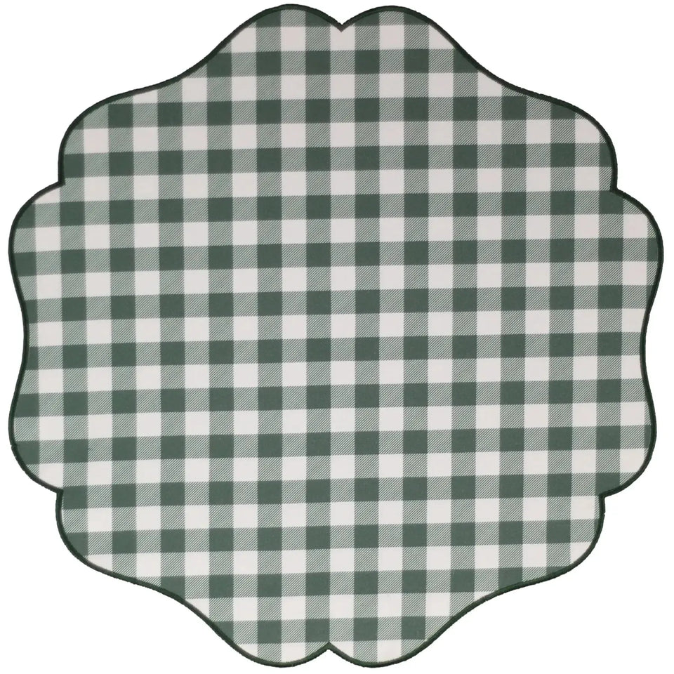 Jogo Americano 100% Algodão 42cm Xadrez Verde