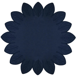 Jogo Americano Nylon Borda Folha Marinho