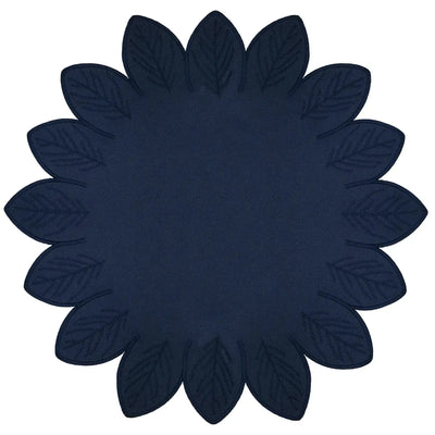 Jogo Americano Nylon Borda Folha Marinho