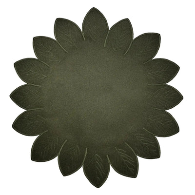 Jogo Americano Nylon Borda Folha Verde