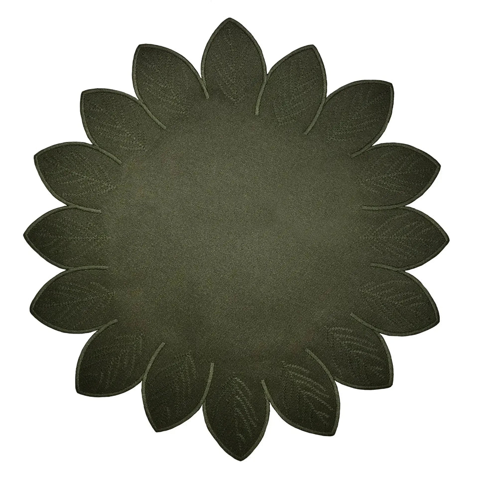 Jogo Americano Nylon Borda Folha Verde