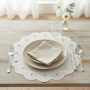 Jogo Americano Nylon Off White Borda Cru