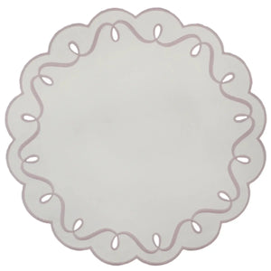 Jogo Americano Nylon Off White Borda Lavanda