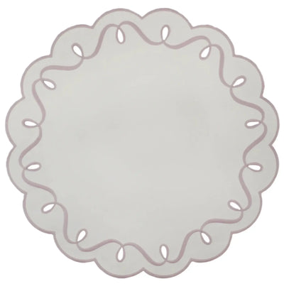 Jogo Americano Nylon Off White Borda Lavanda