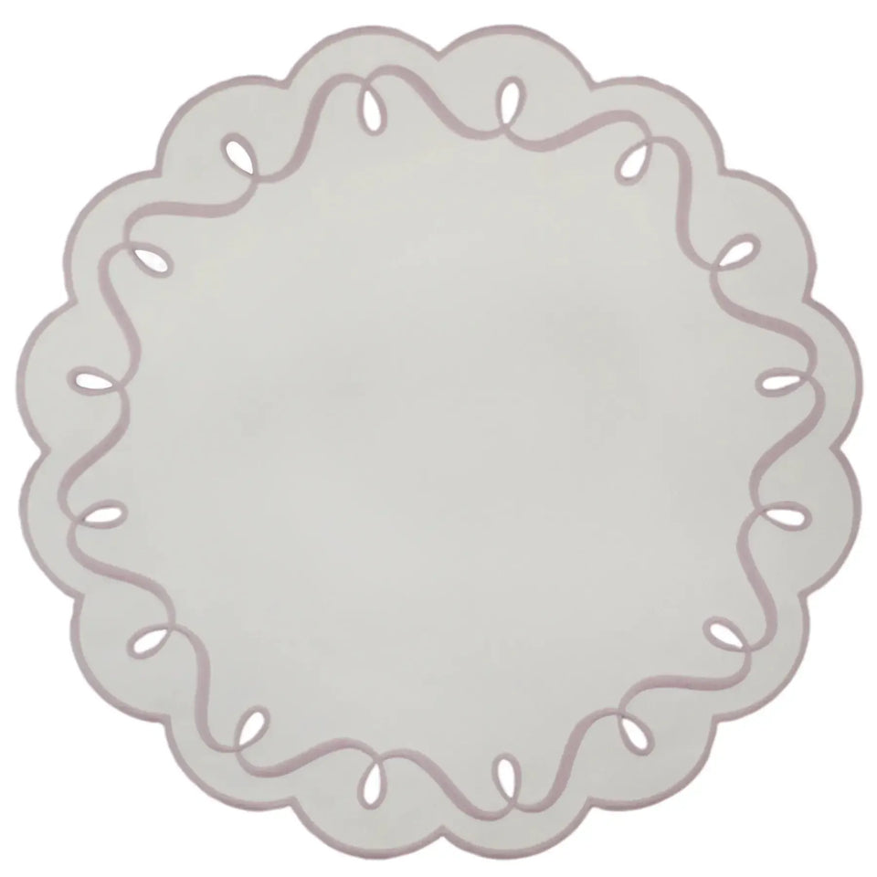 Jogo Americano Nylon Off White Borda Lavanda