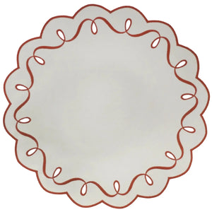 Jogo Americano Nylon Off White Borda Ocre