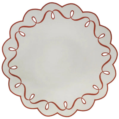 Jogo Americano Nylon Off White Borda Ocre