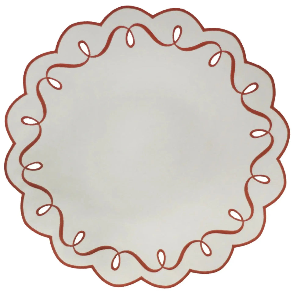 Jogo Americano Nylon Off White Borda Ocre