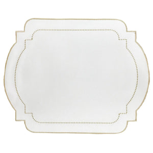 Jogo Americano Nylon Off White Bordado Castanho