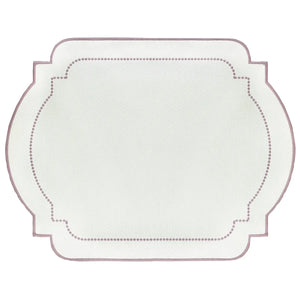 Jogo Americano Nylon Off White Bordado Lavanda