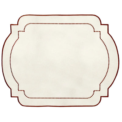 Jogo Americano Nylon Off White Bordado Ocre