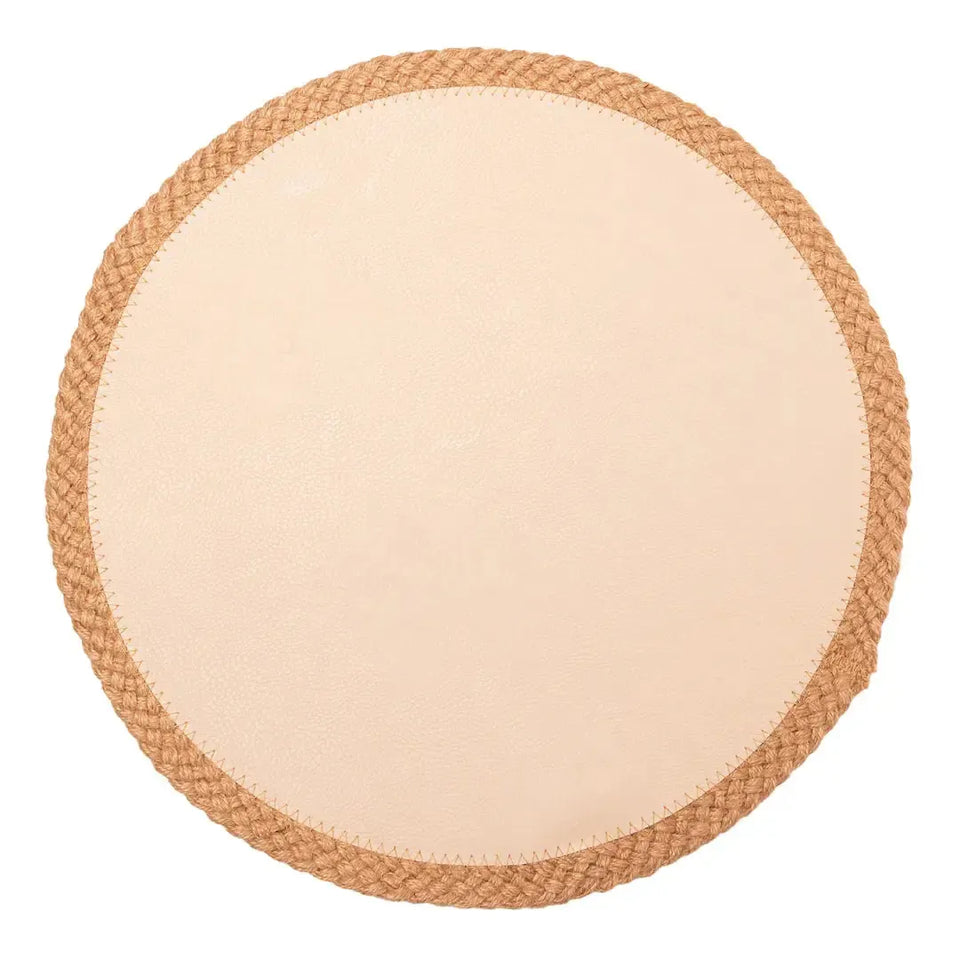 Jogo Americano Off White com Borda Juta 38cm Wolff