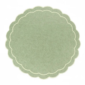 Jogo Americano Redondo Bordado D3 Verde Sálvia 36,5cm Tuut