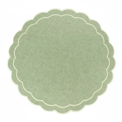 Jogo Americano Redondo Bordado D3 Verde Sálvia 36,5cm Tuut