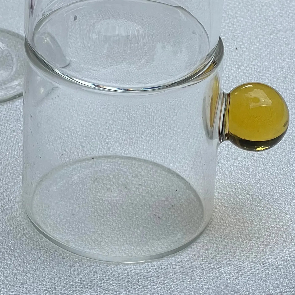 Jogo de 6 Xícaras de Café Vidro Linha Sintonia Amarelo 120ml