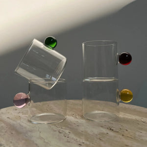 Jogo de 6 Xícaras de Café Vidro Linha Sintonia Marrom 120ml