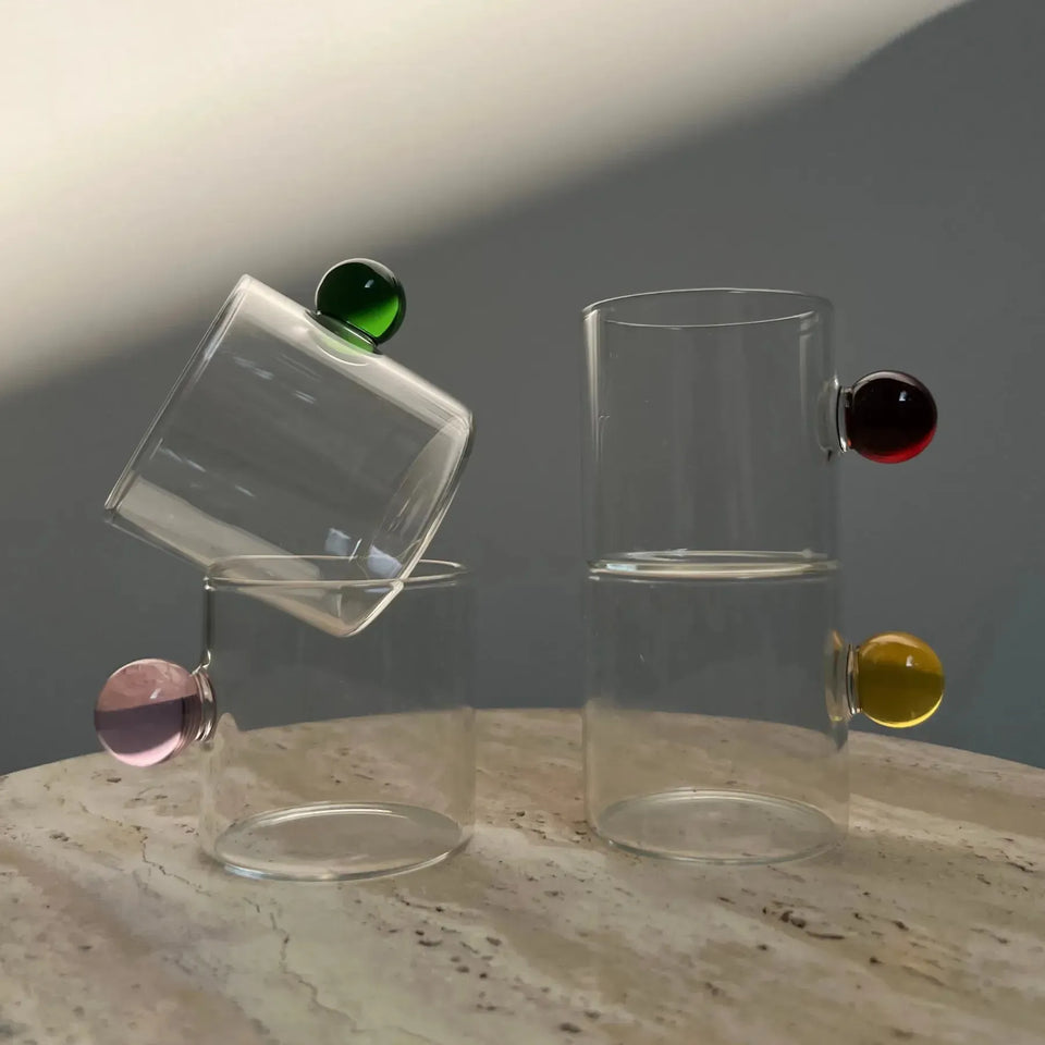 Jogo de 6 Xícaras de Café Vidro Linha Sintonia Marrom 120ml