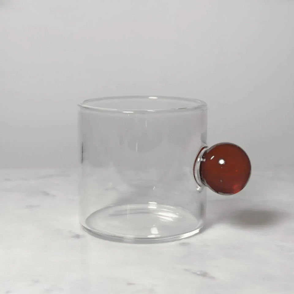 Jogo de 6 Xícaras de Café Vidro Linha Sintonia Marrom 120ml