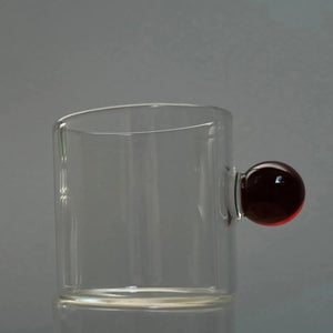 Jogo de 6 Xícaras de Café Vidro Linha Sintonia Marrom 120ml