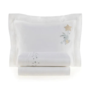 Jogo de Berço Baby Bene 3 Pçs 100% Algodão Egípcio Branco Trussardi