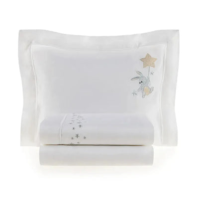 Jogo de Berço Baby Bene 3 Pçs 100% Algodão Egípcio Branco Trussardi