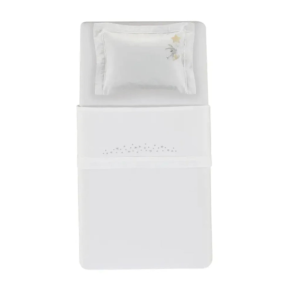 Jogo de Berço Baby Bene 3 Pçs 100% Algodão Egípcio Branco Trussardi