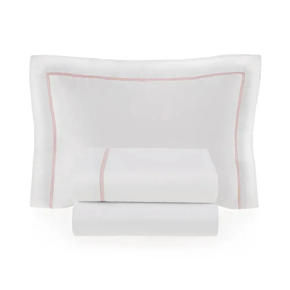 Jogo de Berço Baby Dolce 3 Pçs 100% Algodão Egípcio Branco / Rosa Trussardi