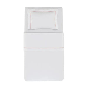 Jogo de Berço Baby Dolce 3 Pçs 100% Algodão Egípcio Branco / Rosa Trussardi