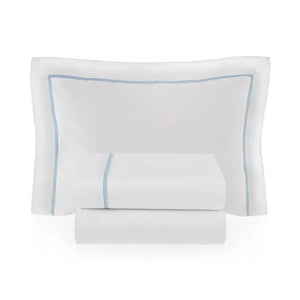 Jogo de Berço Baby Dolce 3 Pçs 100% Algodão Egípcio Branco / Soft Blue Trussardi