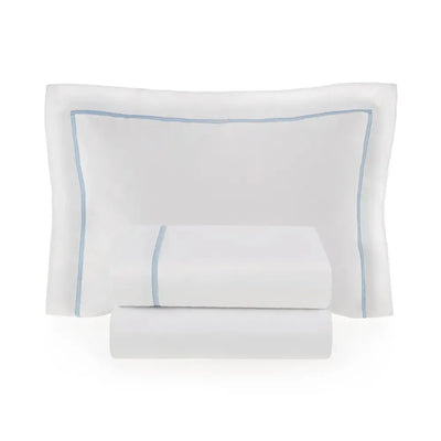 Jogo de Berço Baby Dolce 3 Pçs 100% Algodão Egípcio Branco / Soft Blue Trussardi