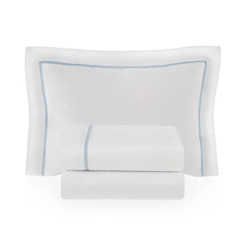 Jogo de Berço Baby Dolce 3 Pçs 100% Algodão Egípcio Branco / Soft Blue Trussardi