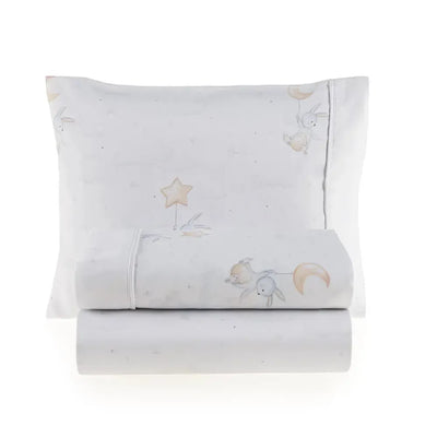 Jogo de Berço Baby Luna 3 Pçs 100% Algodão Egípcio Branco Trussardi