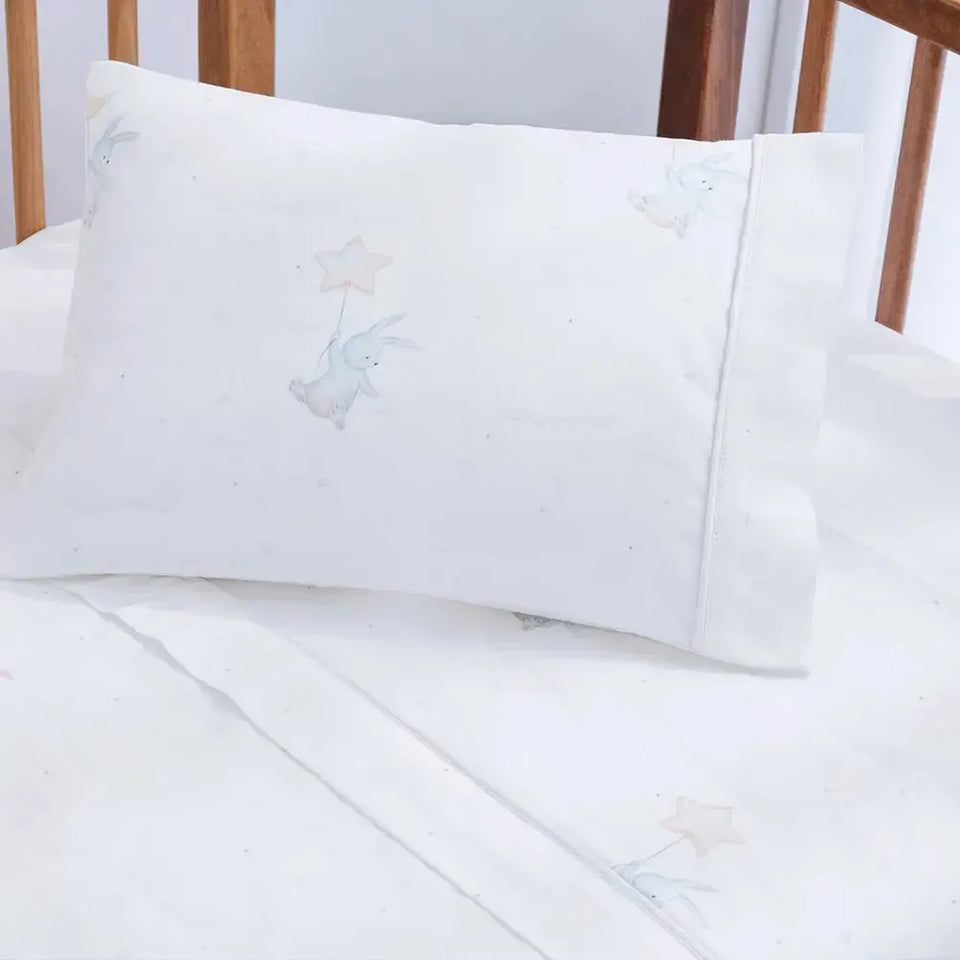 Jogo de Berço Baby Luna 3 Pçs 100% Algodão Egípcio Branco Trussardi