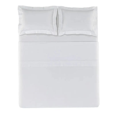 Jogo de Cama Casal Fiesole 4 Pçs 200 Fios 100% Algodão Branco Trussardi