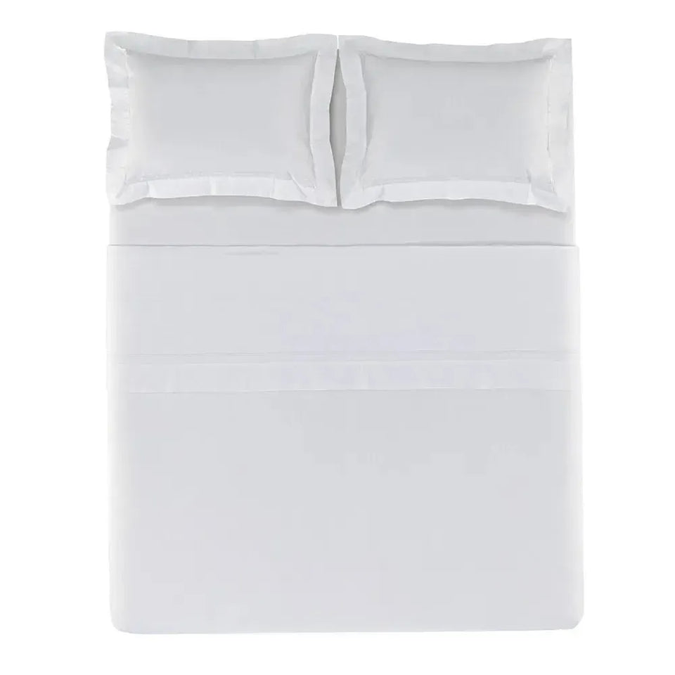Jogo de Cama Casal Fiesole 4 Pçs 200 Fios 100% Algodão Branco Trussardi
