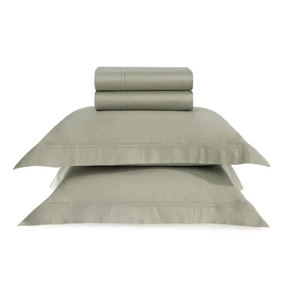 Jogo de Cama Casal Galieno 4 Pçs 300 Fios Cetim 100% Algodão Egípcio Pistacchio Trussardi