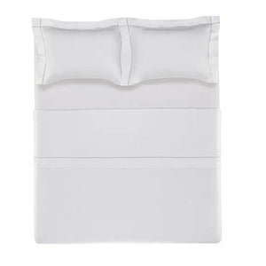 Jogo de Cama Girelli 4 Pçs 300 Fios 100% Bambu Branco / Platino Trussardi