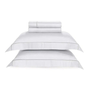 Jogo de Cama Girelli 4 Pçs 300 Fios 100% Bambu Branco / Platino Trussardi