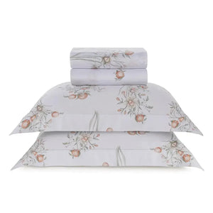 Jogo de Cama King Narciso 4 Pçs 200 Fios Cetim 100% Algodão Trussardi