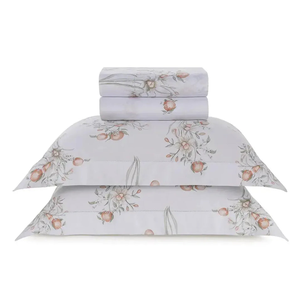 Jogo de Cama King Narciso 4 Pçs 200 Fios Cetim 100% Algodão Trussardi