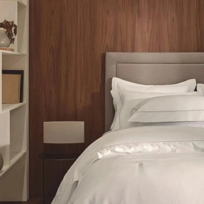 Jogo de Cama Casal Portello 4 Pçs 300 Fios 100% Algodão Egípcio Branco / Legno Trussardi